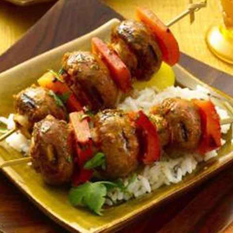Chermoula Grilled Brown Button skewers