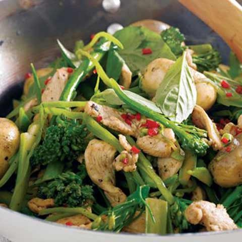 Mushroom, Chicken & Asian Green Stir-Fry