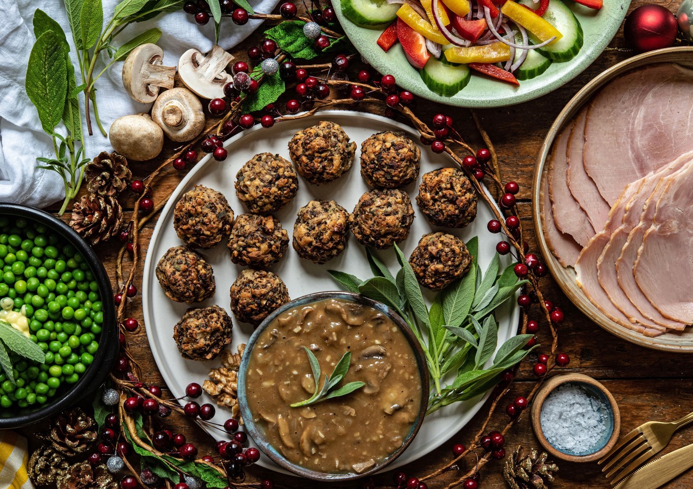 Mushroom, Walnut & Sage Stuffing Balls