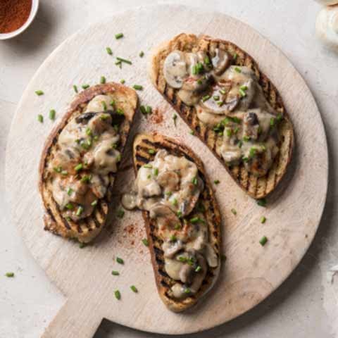 Mushroom Garlic Toasts - meal-time emergency solved